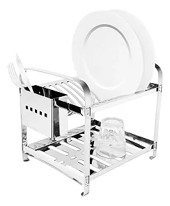 ESCORREDOR DE INOX MAKINOX 12 PRATOS COM PORTA TALHER DE INOX 404071