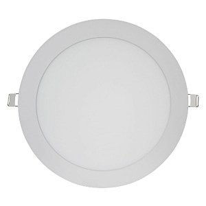 PAINEL LED BLUMENAU BRANCO EMBUTIR 18W 3000K REDONDO LUZ AMARELO BIVOLT 572160