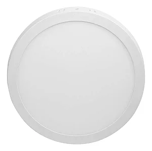 PAINEL LED BLUMENAU BRANCO SOBREPOR 24W 3000K REDONDO BIVOLT LUZ AMARELO 572250