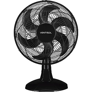 VENTILADOR DE MESA VENTISOL 40CM 6PÁS ECO TURBO PRETO 127V 725650