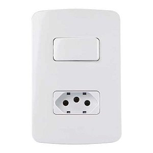 CONJUNTO MARGIRIUS B3 COM PLACA 4X2 1 SIMPLES 1 TOMADA 20A PA019474 BRANCO 672874