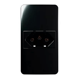 CONJUNTO MARGIRIUS CONDULETE SLEEK COM PLACA 4X2 1 TOMADA 20A PA021884 EBONY/PRETO 770868