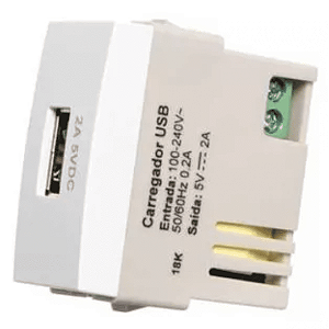 CONJUNTO MARGIRIUS SLEEK MÓDULO TOMADA USB PA017261 BRANCO 673331