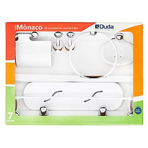 KIT ACESSÓRIO DUDA MONACO C/7 BRANCO/CROMADO 483400 851604
