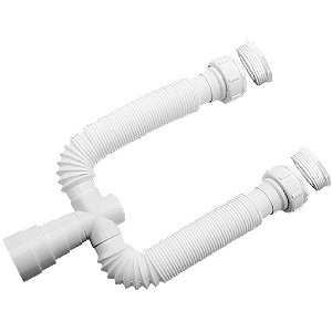 SIFÃO SANFONADO DUDA DUPLO BRANCO ANEL PVC 24100 851868