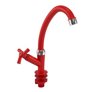 TORNEIRA LAVATÓRIO DUDA VERSATIL MESA BICA VERMELHO 1/2 650900 833240
