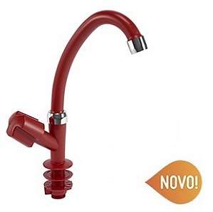 TORNEIRA LAVATÓRIO DUDA VERSATIL MESA VERMELHO/CROMADO 1/2 606800 696650