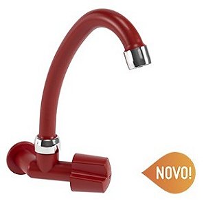 TORNEIRA PARA PIA DUDA MADRI COZINHA PAREDE VERMELHO/CROMADO 1/2 606700 696641