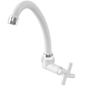 TORNEIRA PARA PIA DUDA ROMA PAREDE BRANCO/CROMADO 1/2 640800 760412