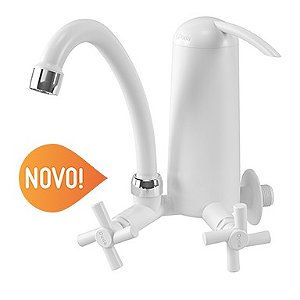 TORNEIRA COM FILTRO PURIFICADOR DUDA BICA MÓVEL 1/2 BRANCO/CROMADO ROMA 660300 760447