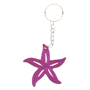 3D CHAVEIRO ESTRELA MAR 5CM ROXO 893633