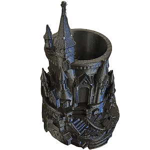 3D PORTA CANETA CASTELO 10CM PRETO 893579