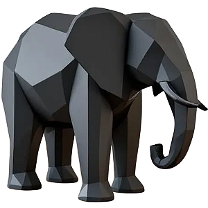 DECORAÇÃO ELEFANTE 20X25CM PRETO LIENAMIYA IMPRESSO EM 3D 894010