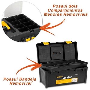 CAIXA FERRAMENTA VONDER PVC VDC4035 COM BANDEJA 0789 517100