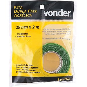 FITA DUPLA FACE VONDER 19X2M TRANSPARENTE INTERNO 498769