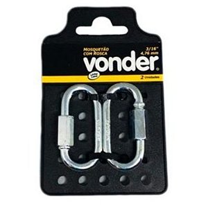 MOSQUETÃO VONDER 4,8MM 3/16 COM 2 PEÇAS ROSCA 516279