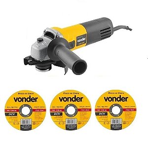ESMERILHADEIRA 41/2 VONDER EAV650 COM 3 DISCO 220V 708569