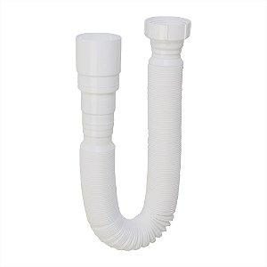SIFÃO SANFONADO BRANCO FLEXÍVEL COM ANEL PVC 1,50 METROS 0859 KRONA 891932