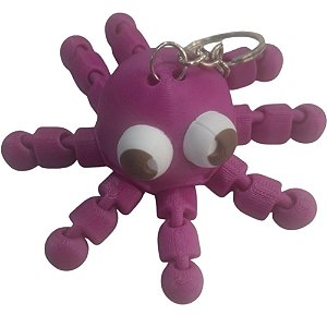 CHAVEIRO POLVO 8CM ROXO CORRENTE PRATA LIENAMIYA IMPRESSO EM 3D 903574