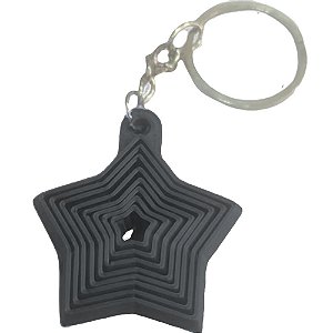 CHAVEIRO ESTRELA SENSORIAL 4CM PRETO CORRENTE PRATA LIENAMIYA IMPRESSO EM 3D 903540