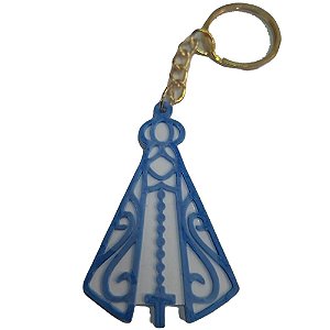 CHAVEIRO APARECIDA 6CM AZUL ESCURO CORRENTE OURO LIENAMIYA IMPRESSO EM 3D 903515