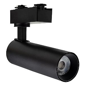 LUMINÁRIA BLUMENAU SPOT PARA TRILHO 15W PRETO 3000K