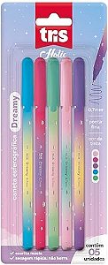 Caneta Esferografica Tris Holic Dreamy Cartela 5 Unidades