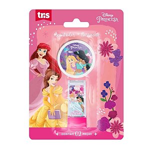 Kit 2 Peças Escolar 1 Apontador + 1 Borracha Princesas Tris