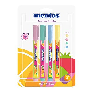 Marcador de Texto Compactor Mentos 4 Cores