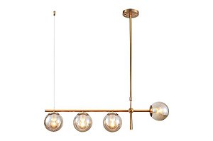 Lustre pendente cor ambar L800 H1200MM marca inobari modelo COD10086