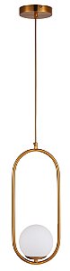 Lustre Pendente Cor Dourado, Vidro Opaco, Marca inobari Modelo COD10093