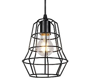 Lustre pendente cor preta D140 H200MM modelo COD10033