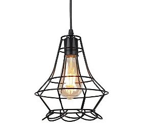 Lustre pendente cor preta D185xH220MM modelo COD10031