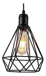 Lustre pendente cor preta D200xH220MM modelo COD10038