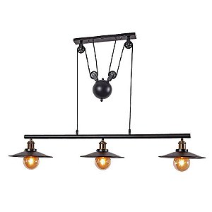 Lustre pendente cor preta W270xL1000MM modelo COD10043