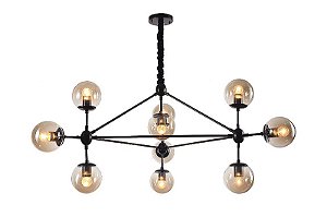 Lustre pendente cor preto/ambar 1000mm marca inobari modelo COD10081