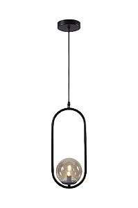 Lustre pendente cor preto/ambar  400x170MM marca inobari modelo COD10079