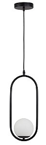 Lustre Pendente Jabuticaba Preto Vidro Opaco Marca inobari Modelo COD10094