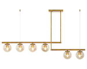 Luminária Pendente Lustre Jabuticaba Moon Dourado Com Bolas Globos Esferas Opaco Leitoso Moderno Luxo COD10108