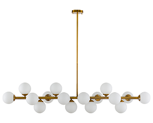 Luminária Pendente Lustre Jabuticaba Moon Dourado Com Bolas Globos Esferas Opaco Leitoso Moderno Luxo COD10111
