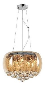 Lustre pendente cor ambar 40cm  marca inobari modelo COD10077