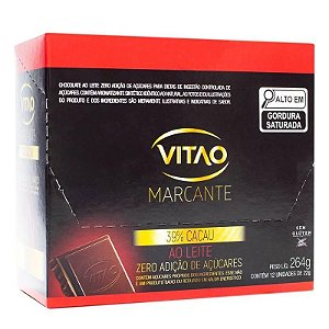 Display Chocolate Ao Leite Zero Açúcar  12 x 22g - Vitao