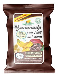 Bananada Zero Açúcar Com Nibs De Cacau - Bananafruti - 200 G