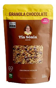 Granola Tia Sonia Com Gotas De Chocolate 100% Natural-200g