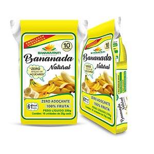 Bananada Bananafruti (Naturafruti) Zero Açúcar - Natural, Ameixa ou Uva Passa - 250 g