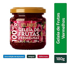 Geleia 100% Fruta Delakasa Vitao 180g Sabor Frutas Vermelhas