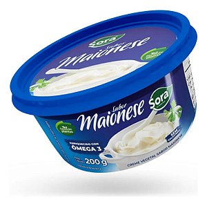 Maionese Vegana Sem Lactose Natural Sem Glúten Sora  200 G