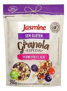 Granola Jasmine Cranberries E Açaí Sem Glúten Em Pouch 250 G