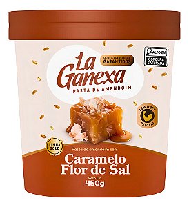 Pasta De Amendoim La Ganexa Com Whey Protein Zero Açúcar Pote 450g Sabor Caramelo Flor De Sal