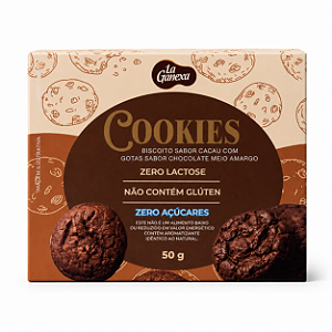 Biscoito Cacau com Gotas de Chocolate Meio Amargo La Ganexa Zero Açúcar 50g